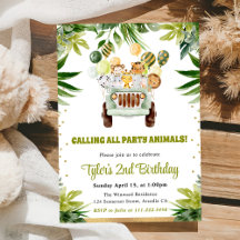 Watercolor Jungle Safari Animals Design