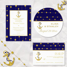Gold foil anchor and beads wedding collection