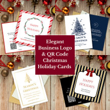 Elegant Business Christmas Holiday Cards with logo