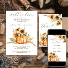 Fall in love boho pumpkin sunflowers bridal shower