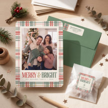 Merry and Bright Plaid Christmas Photo