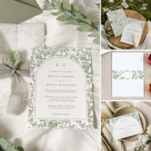 Elegant Floral Toile Wedding