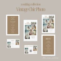 Vintage Chic Photo Wedding Invitation