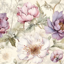 Pastel Pink Peony Elegance Floral Pattern