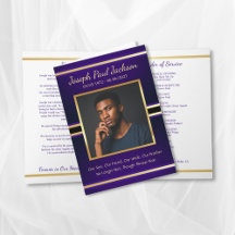 Purple & Gold Photo Funeral Memorial Collection