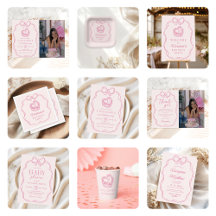 Modern Hand Drawn Pink Bow Collection 2