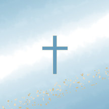 Communion Cross Blue Watercolor