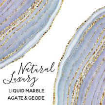 Modern Elegant Gold Lavender Geode Agate