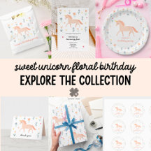 Sweet Unicorn Floral Birthday