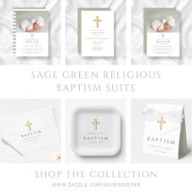 Elegant Sage Green Religious Baptism Suite