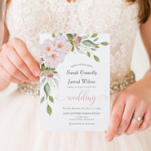 Pink Watercolor Floral Wedding Suite