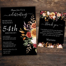 Fall Foliage Autumn Colors Black Birthday Party