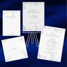 Navy Botanical Bridal Shower Suite