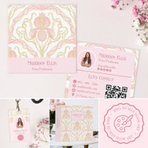 Art Nouveau Pink Floral Iris Business Suite
