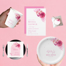 Vibrant Bright Hot Pink Floral Botanical Garden