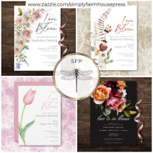 Love Is In Bloom Bridal Shower Invitations