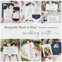Timeless Elegance: Burgundy Blue Wedding Suite