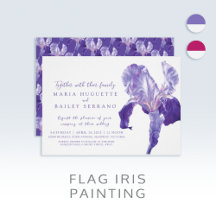 Purple ultra violet iris botanic art wedding 