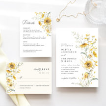 Yellow Wildflower Sunflower Wedding Suite