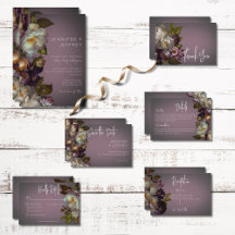 Dark Moody Mauve Floral Wedding Suite