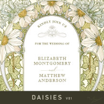 Marguerite Daisies v01 - Vintage Art Nouveau