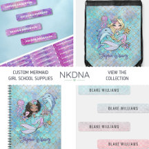 Personalized Mermaid Girl School Supplies