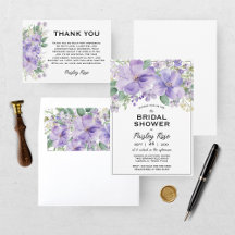 Elegant Floral Purple Bridal Shower Collection