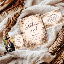 Vintage Berry Botanical Graduation Party
