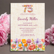 Elegant 75th Birthday - Floral Number Suite