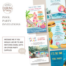 Pool Party Invitations