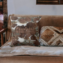 Rustic Western Cowhide Brown Leather