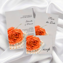 Orange Rose and White Pearls Wedding Collection
