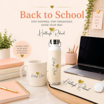 Minimalist Script Girl Back To School Peach 