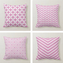 Light Pink & White Throw Pillow
