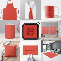 Vermillion Red Autumn Fall Season Solid Color 