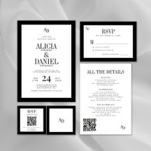 Black and white elegant old money wedding suite