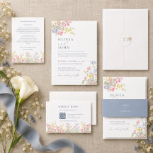 Lush Elegant Wildflowers Dusty Blue Wedding