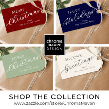 Modern Minimalist Script Holiday Gift Tags