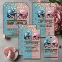 Blue & Pink American Football Helmet