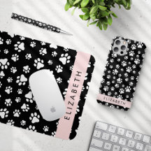 White Paws Pattern, Pink - Home Decor Collection