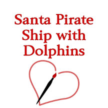 Santa Pirate Ship with Dolphins