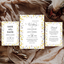 Rustic Watercolor Floral Wedding Collection Suite