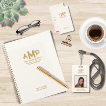 Luxe Ivory White and Gold 3 Letter Monogram Logo