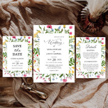 Bright Colorful Floral Wedding Collection Suite