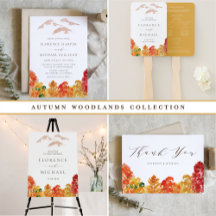 Watercolor Autumn Woodlands Wedding Collection