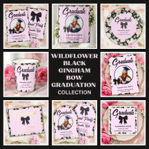Wildflower Black Gingham Bow Graduation Collection