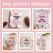 Pink Girl Spooky One Birthday