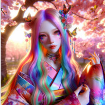 Pretty Ethereal Woman with Prism Hair