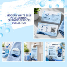 Modern Blue White Professional Cleaning Services