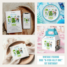 Vintage Fishing Rod "O-Fish-Ally One" 1st Birthday